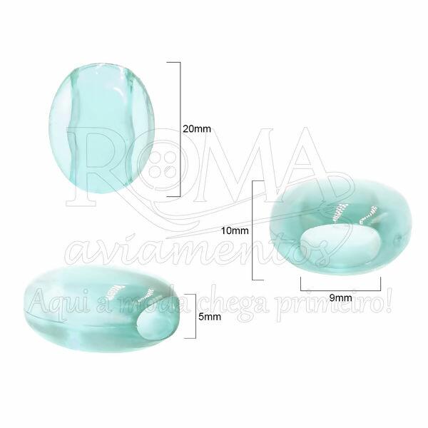 ponteira oval acrilic azul 061901